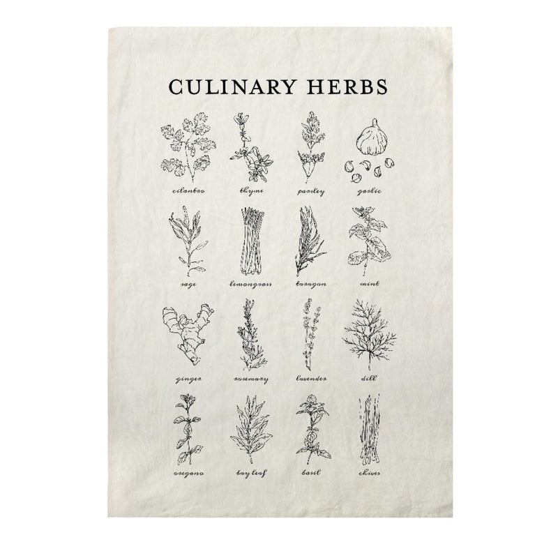 media image for Culinary Herbs Tea Towel1 246