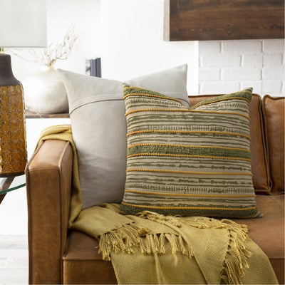 product image for Tanzania TZN-003 Woven Pillow in Olive & Beige by Surya 44