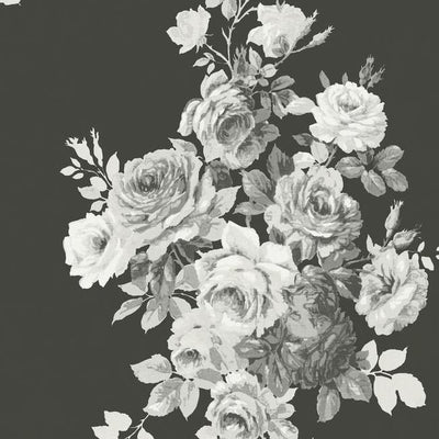 product image for Tea Rose Wallpaper in Black and White from Magnolia Home Vol. 2 by Joanna Gaines 77