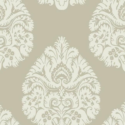 product image of Teardrop Damask Wallpaper in Beige from the Ronald Redding 24 Karat Collection by York Wallcoverings 520