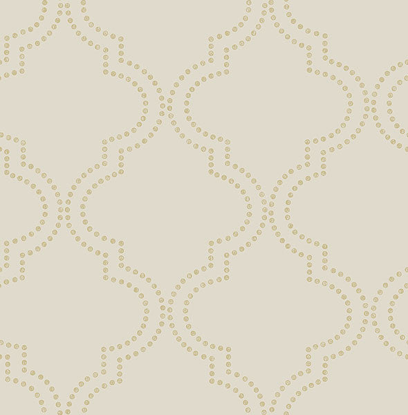 media image for Tetra Beige Quatrefoil Wallpaper from the Symetrie Collection by Brewster Home Fashions 21