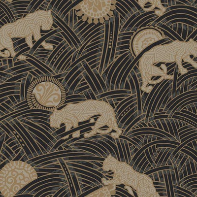 product image for Tibetan Tigers Wallpaper in Gold, Black, and Taupe from the Tea Garden Collection by Ronald Redding for York Wallcoverings 12