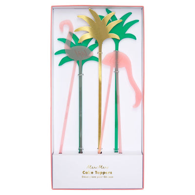 product image of flamingo acrylic cake toppers by meri meri 1 541