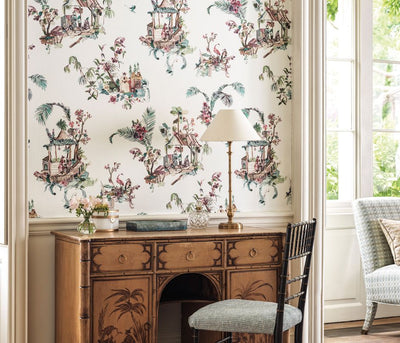 product image for Signature Toile Chinoise Teal Wallpaper by Nina Campbell 21