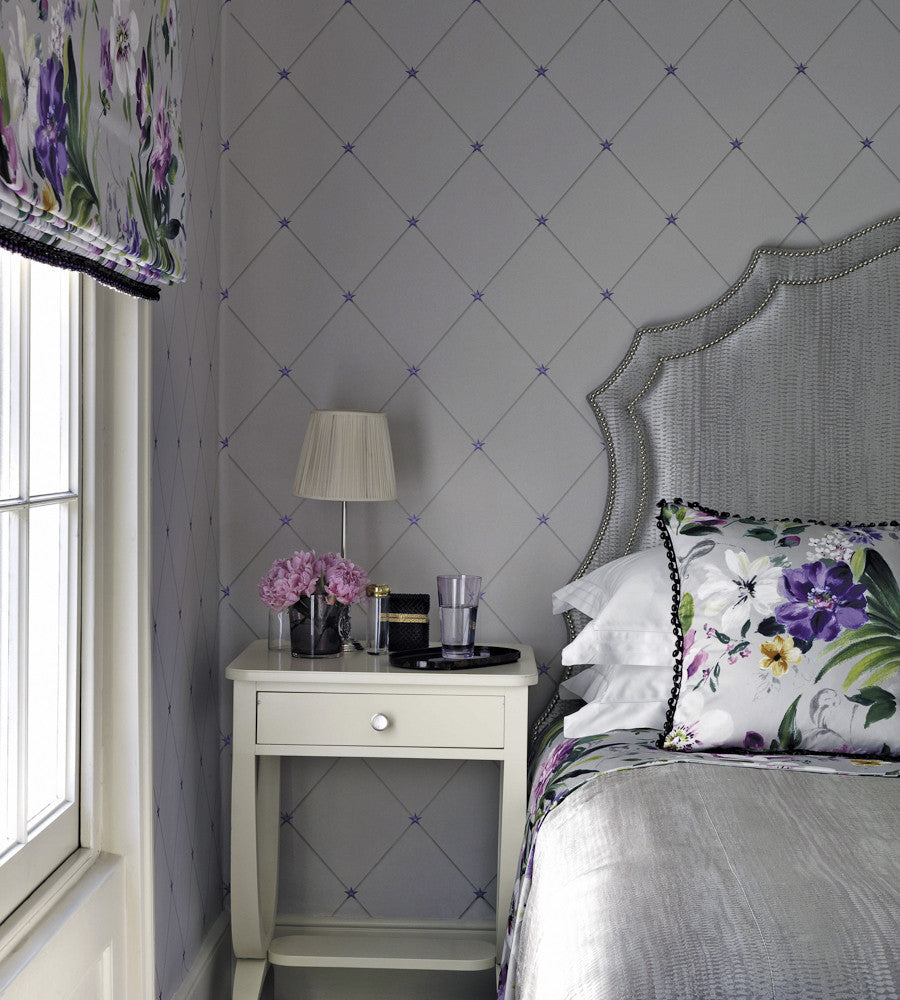 Shop Torosay Wallpaper in Purple and Stone by Nina Campbell for Osborne ...