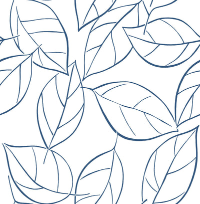 product image of Tossed Leaves Peel-and-Stick Wallpaper in Navy Blue by NextWall 563