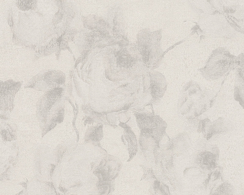media image for Traditional Floral Wallpaper in Cream and Grey design by BD Wall 24