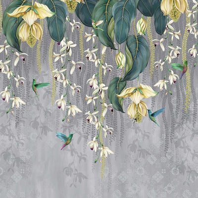 product image for Trailing Orchid Wall Mural in Grey and Lemon from the Folium Collection by Osborne & Little 74