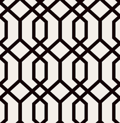 product image of Trellis Black Montauk Wallpaper from the Essentials Collection by Brewster Home Fashions 559