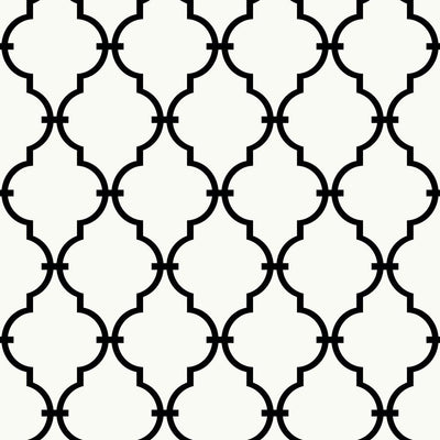 product image of Trellis Peel & Stick Wallpaper in Black by RoomMates for York Wallcoverings 542