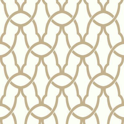 product image of Trellis Peel & Stick Wallpaper in Gold by RoomMates for York Wallcoverings 516