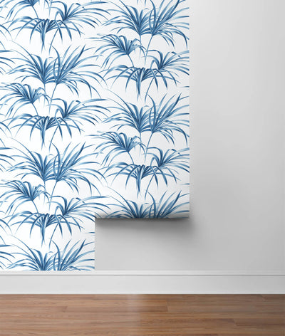 product image for Tropical Palm Leaf Peel-and-Stick Wallpaper in Coastal Blue by NextWall 98