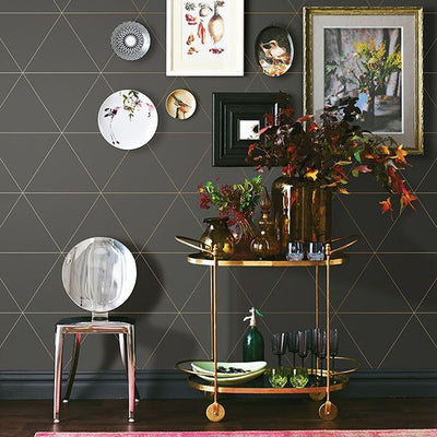 product image for Twilight Geometric Wallpaper in Grey from the Moonlight Collection by Brewster Home Fashions 6