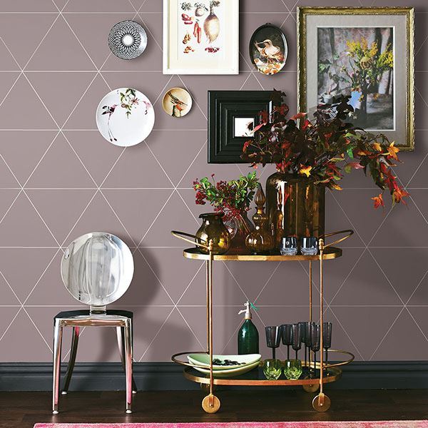 media image for Twilight Geometric Wallpaper in Purple from the Moonlight Collection by Brewster Home Fashions 213