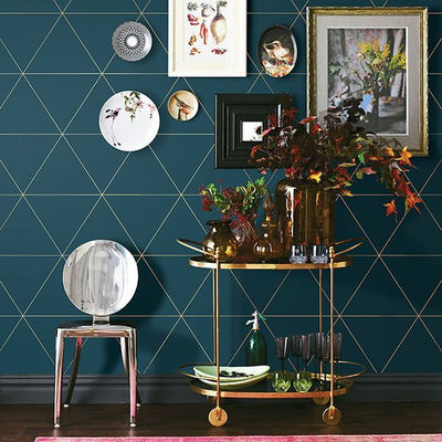 product image for Twilight Geometric Wallpaper in Teal from the Moonlight Collection by Brewster Home Fashions 41