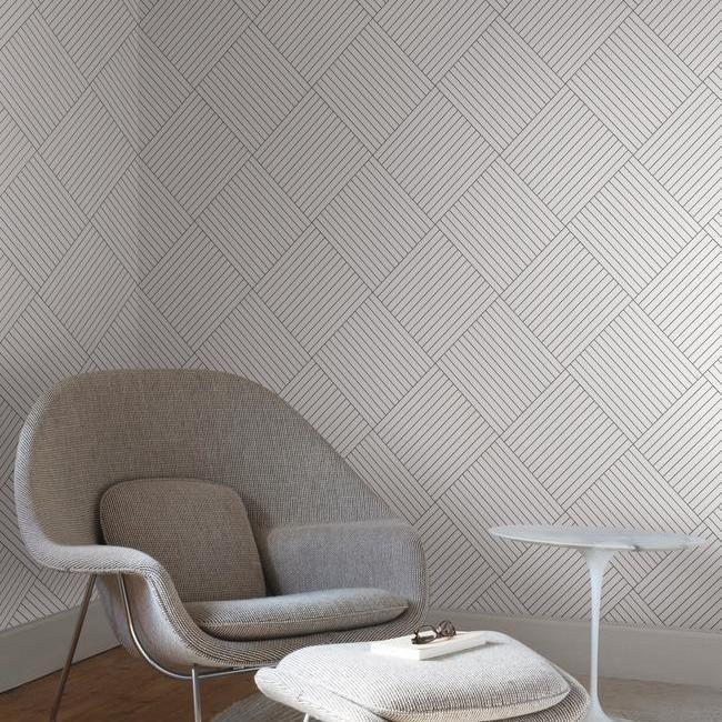 media image for Twisted Tailor Wallpaper in White and Black from the Geometric Resource Collection by York Wallcoverings 237