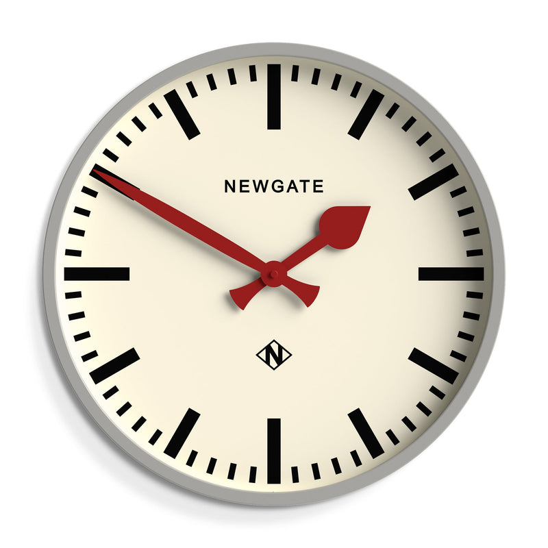 media image for universal grey railway dial wall clock by newgate univ390ogy 1 225