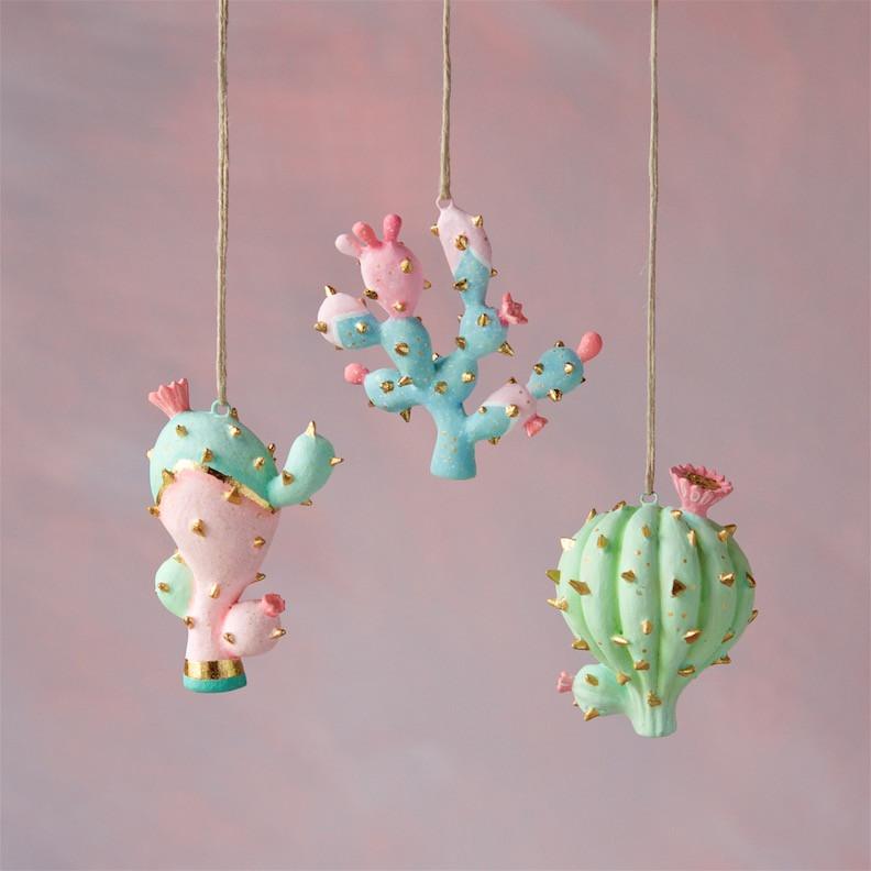 media image for cactus holiday ornament set of 3 1 299