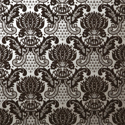 product image of Windsor Velvet Flock Wallpaper in Chocolate/Silver by Burke Decor 553