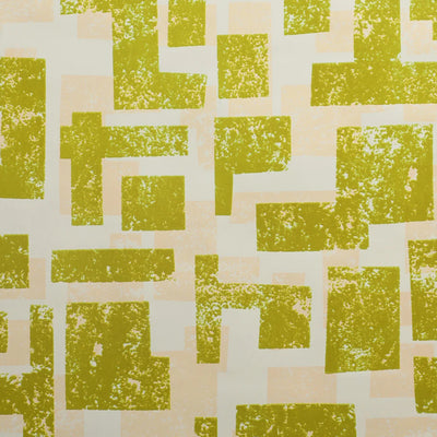 product image of Retro Blocks Velvet Flock Wallpaper in Lime/Beige by Burke Decor 510