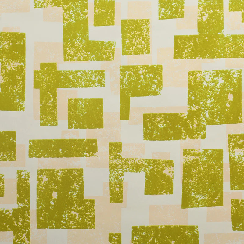 media image for Retro Blocks Velvet Flock Wallpaper in Lime/Beige by Burke Decor 20