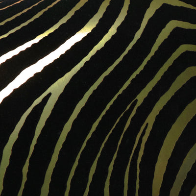 product image for Zebra Stripes Velvet Flock Wallpaper in Black/Gold by Burke Decor 90