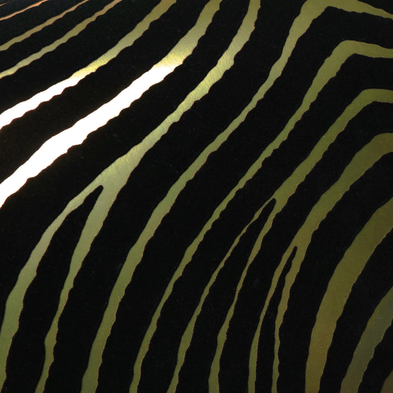 media image for Zebra Stripes Velvet Flock Wallpaper in Black/Gold by Burke Decor 245