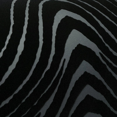 product image for Zebra Stripes Velvet Flock Wallpaper in Noir by Burke Decor 33