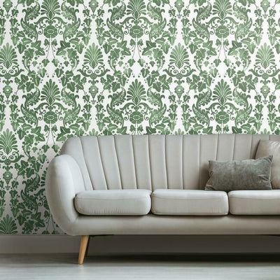 product image for Vine Damask Peel & Stick Wallpaper in Green by RoomMates for York Wallcoverings 39