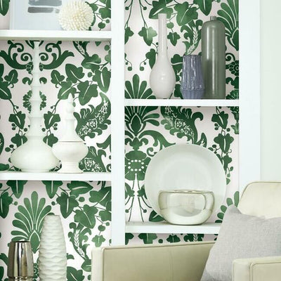 product image for Vine Damask Peel & Stick Wallpaper in Green by RoomMates for York Wallcoverings 21