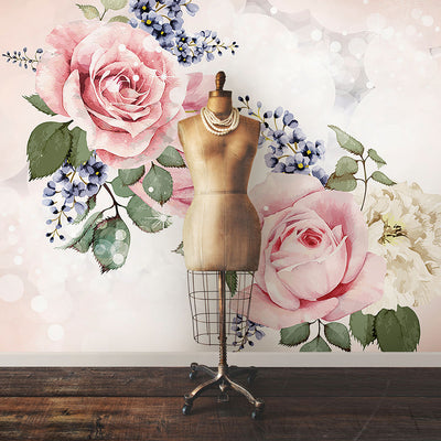 product image for Roses and Sparkles Wall Mural 21