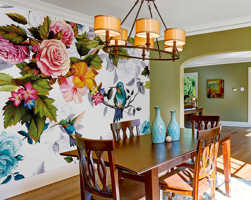 media image for Hummingbird Garden Wall Mural 23