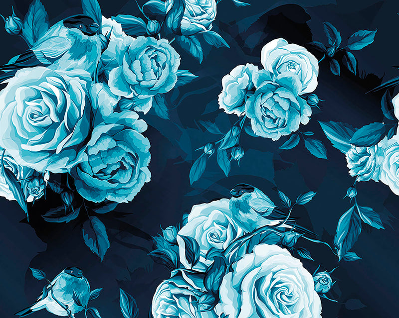 Shop Blue Roses Wall Mural | Burke Decor