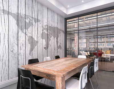 product image for World Map Timber Wall Mural 56