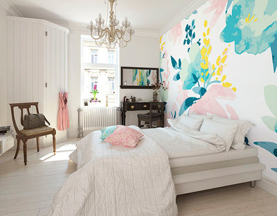 product image for Delicate Watercolour Flowers Wall Mural 92