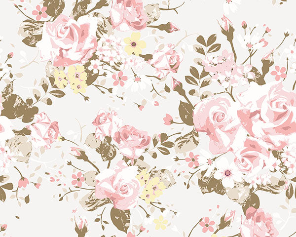 media image for Vintage Rose Pattern Wall Mural 240