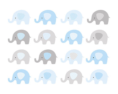 product image of Baby Blue Elephant Wall Mural 546
