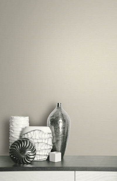 product image for Faux Grasscloth Effect Wallpaper in Light Beige 80