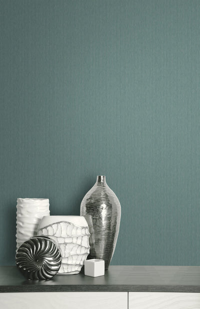 product image for Textile Effect Vertical Wallpaper in Turquoise 56