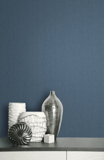 product image for Textile Effect Vertical Wallpaper in Blue 34