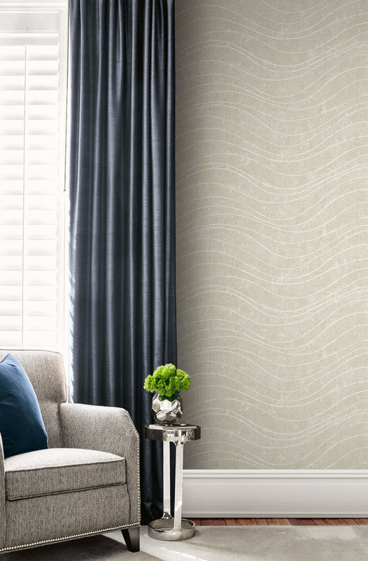 media image for Waves Effect Wallpaper in Beige 295