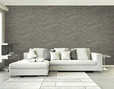 product image for Waves Effect Wallpaper in Grey & Beige 36