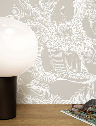 product image for Engraved Flowers Grey No. 1 Wallpaper by KEK Amsterdam 80