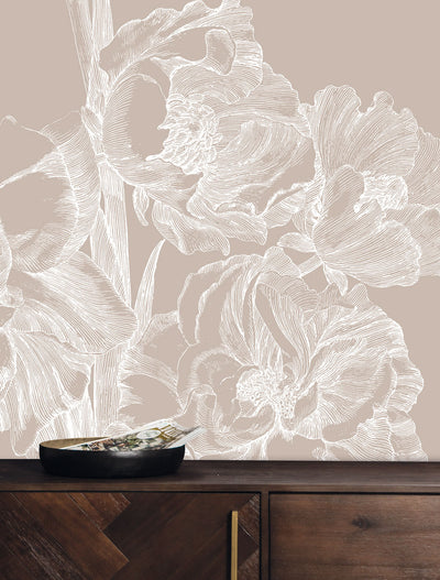 product image for Engraved Flowers Sand No. 1 Wallpaper by KEK Amsterdam 52