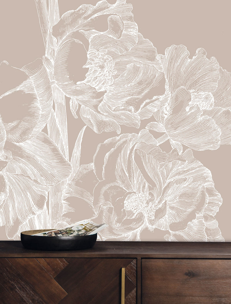 media image for Engraved Flowers Sand No. 1 Wallpaper by KEK Amsterdam 223