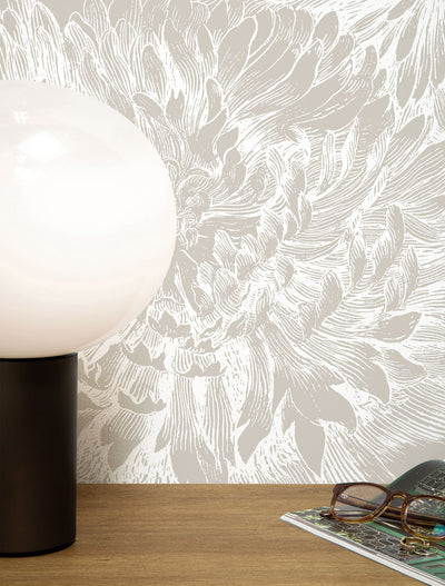 product image for Engraved Flowers Grey No. 2 Wallpaper by KEK Amsterdam 90