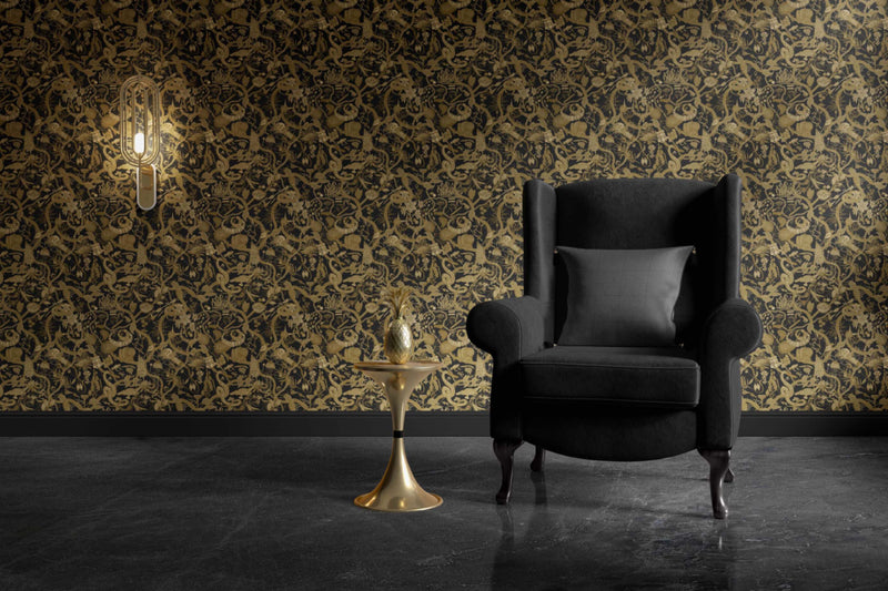 media image for Glamour Life Wallpaper in Black/Gold 248