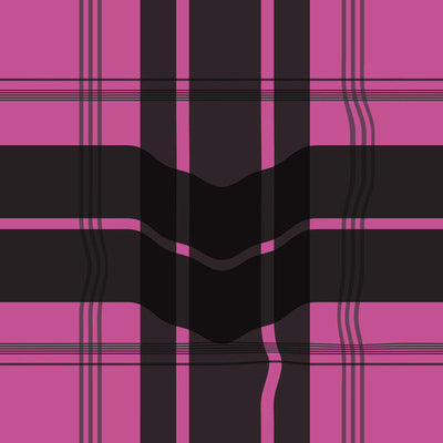 product image of Sample Warped Plaid Wallpaper in Black/Hot Pink 548