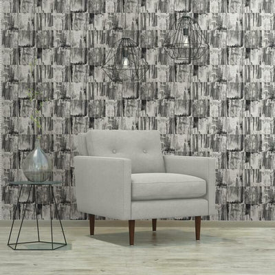 product image of Washout Peel & Stick Wallpaper in Black by RoomMates for York Wallcoverings 543