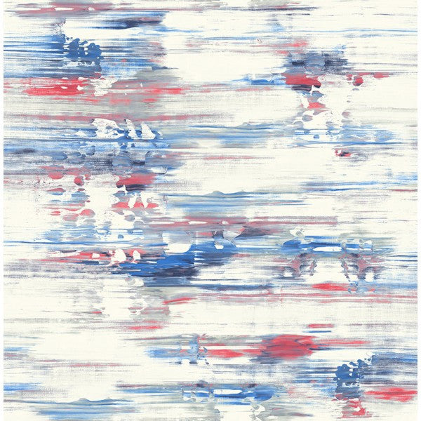 media image for Watercolor Brushstrokes Wallpaper in Reds and Blues from the L& 265